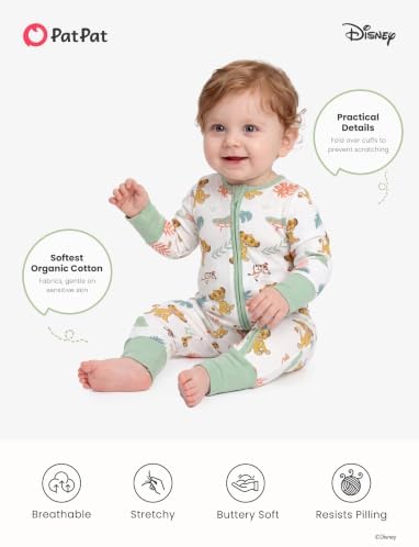 Disney Baby Organic Cotton Zip Footie Clothes Romper Outfit - Image 6