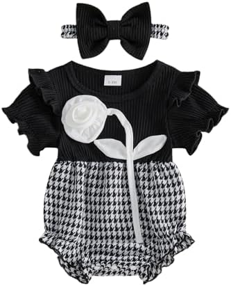 Giraropa Newborn Baby Girl Clothes Smocked Bubble Romper Dress + Socks + by Giraropa
