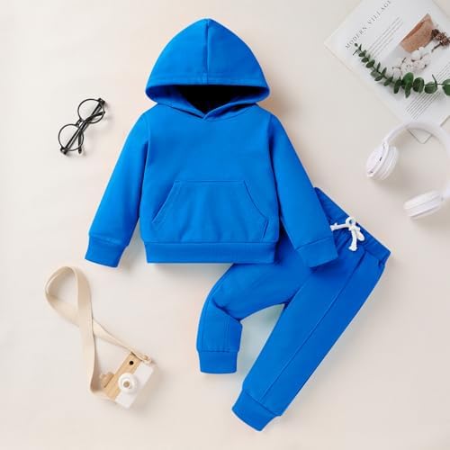 YOUNGER TREE Baby Clothes for Girls Boy Solid Color Hoodie and Sweatpants - Image 2