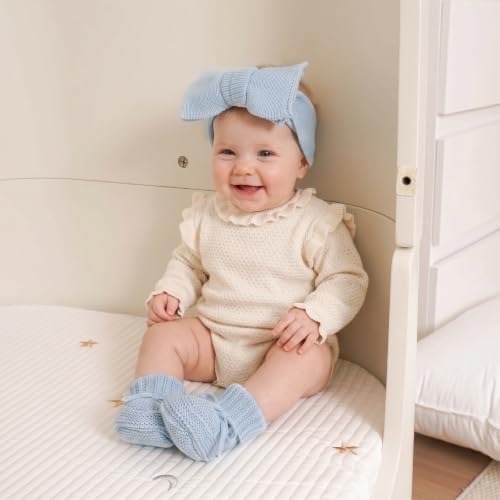 Hadetoto Baby Headband and Booties Set, 100% Organic Cotton - Image 2