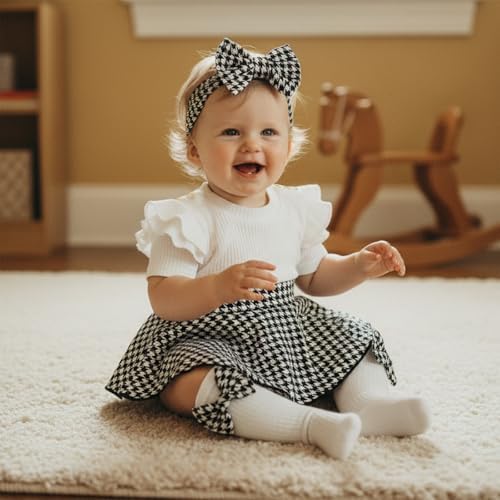 Giraropa Newborn Baby Girl Clothes Smocked Bubble Romper Dress + Socks + - Image 6