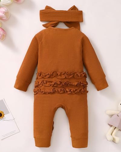 Mikrdoo Newborn Baby Girl Clothes Long Sleeve Romper - Image 3