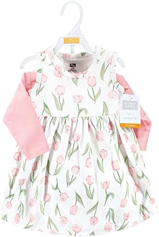 Hudson Baby Infant and Toddler Girls Cotton Dress and Cardigan Set - Image 2