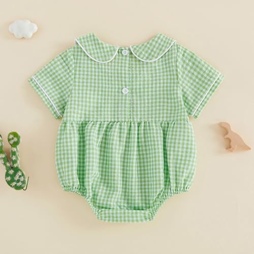 Baby Boy Girl Bubble Romper Short Sleeve Collar Summer Bodysuit - Image 4