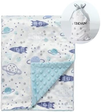 CREVENT Minky Baby Blanket for Girls Boys, Soft Plush Receiving Blanket for by CREVENT