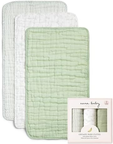 Nana Baby Burp Cloths – 100% Organic Cotton, Oversized & Hypoallergenic by NanaBabyOrganics