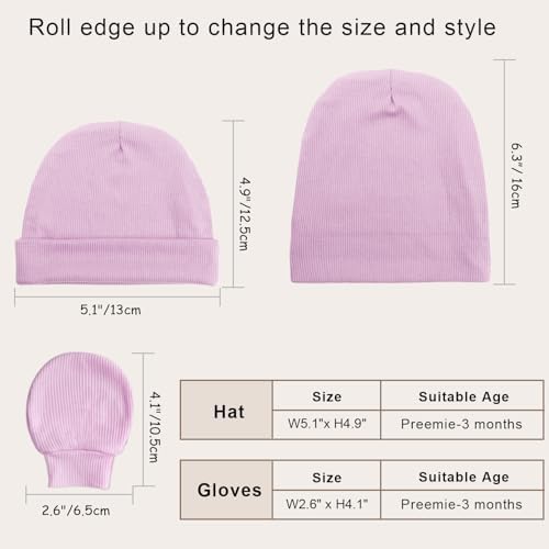 Newborn Baby Hats and Mittens Set - Image 2