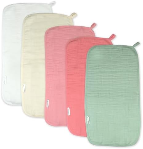 HonestBaby Multipack Woven Burp Cloths Soft Absorbent Multi-layered 100% by HonestBaby