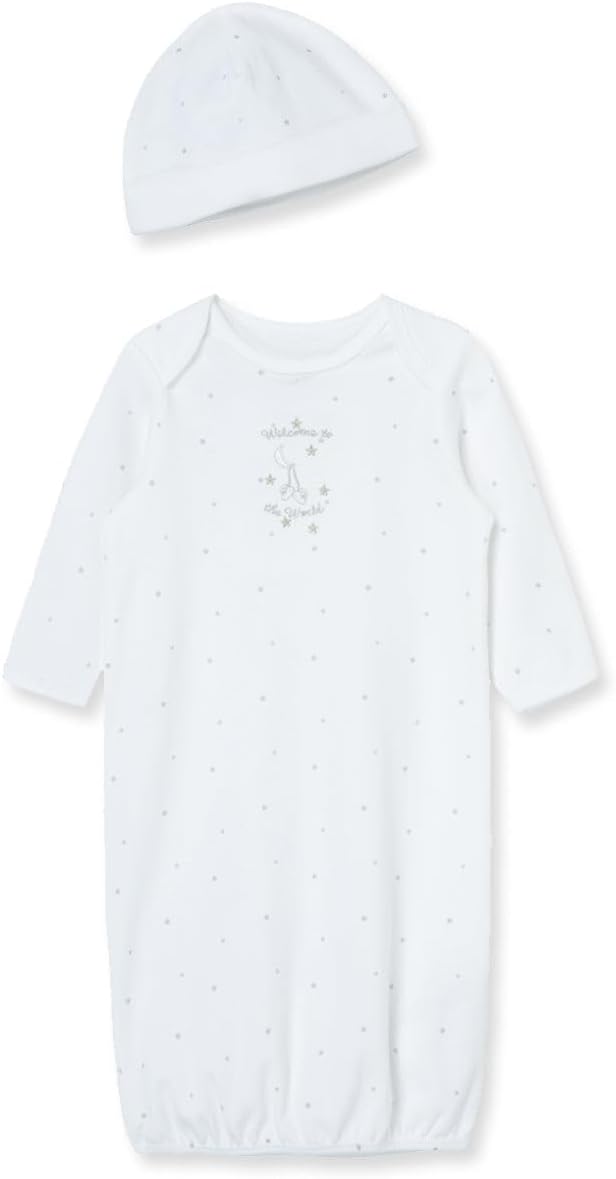 Little Me Clothes Baby Gender Neutral 2-Pc Nightgown and Cap Set 100% Cotton by LittleMeChildrensApparel