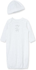 Little Me Clothes Baby Gender Neutral 2-Pc Nightgown and Cap Set 100% Cotton by LittleMeChildrensApparel