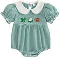 Baby Boy Girl Bubble Romper Short Sleeve Collar Summer Bodysuit by Merqwadd