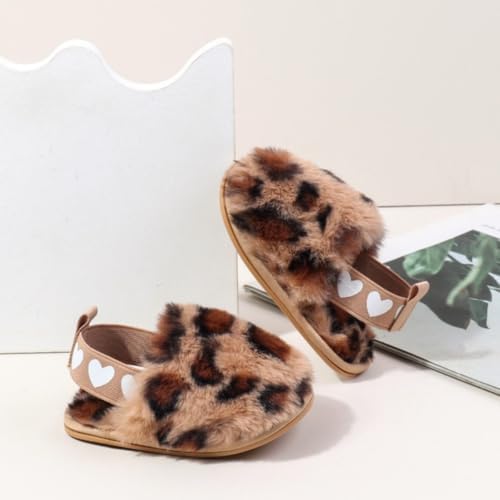 Baby Shoes Pink Leopard Baby Girl Slippers Non-Slip Soft Sole Toddler First - Image 3
