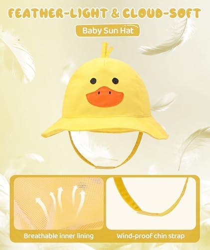 Azue Cute Baby Sun Hat, Wide-Brim Toddler Bucket Hats - Image 3