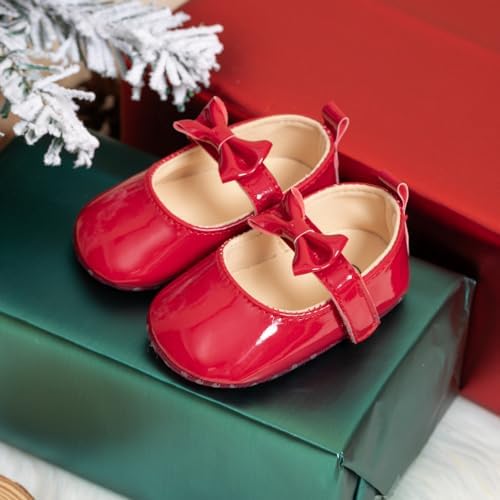 Meckior Infant Baby Girls Soft Sole Bowknot Princess Wedding Dress Mary Jane - Image 3