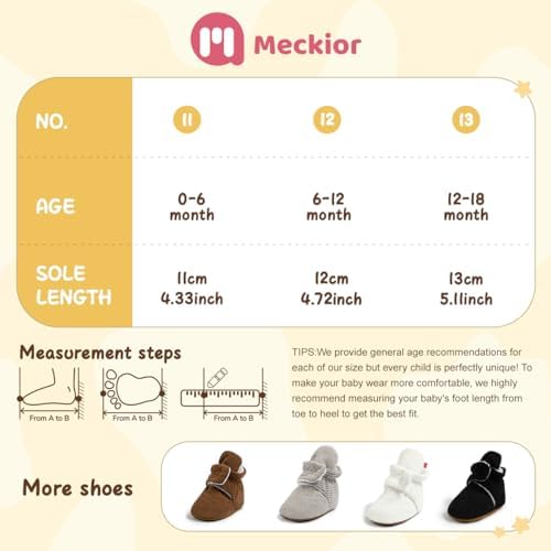 Meckior Newborn Infant Baby Girls Boys Warm Fleece Winter Booties First Walkers - Image 6