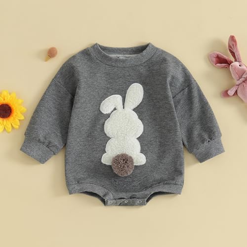 VISGOGO Newborn Infant Baby Boy Oversized Romper Sweater Bodysuits Coming Home - Image 2