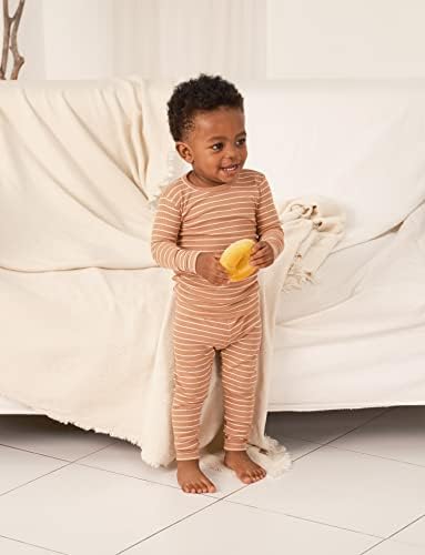 AVAUMA Stripe Pattern Baby Boys Girls Pajama Set Kids Toddler Snug fit Ribbed - Image 2