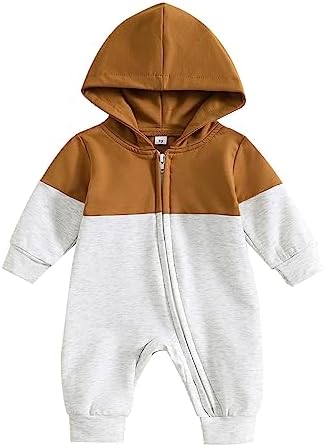 Fall Baby Clothes Newborn Boy Girl Hoodie Romper Long Sleeve Jumpsuit Winter by LedyChampswiinToddlerBaby