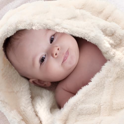 VitalCozy 4 Pcs Fleece Baby Blankets 3D Plush Soft Newborn, Light Color | - Image 5