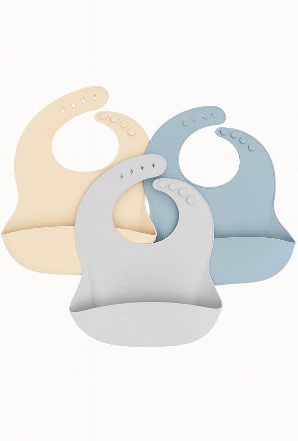 Silicone Baby Bibs with Food Catcher Pocket – Waterproof, Adjustable & by Verdara