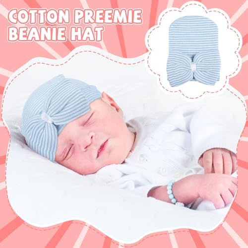 Cuffbow 4 Pcs Preemie Hats Baby Cap - Image 5