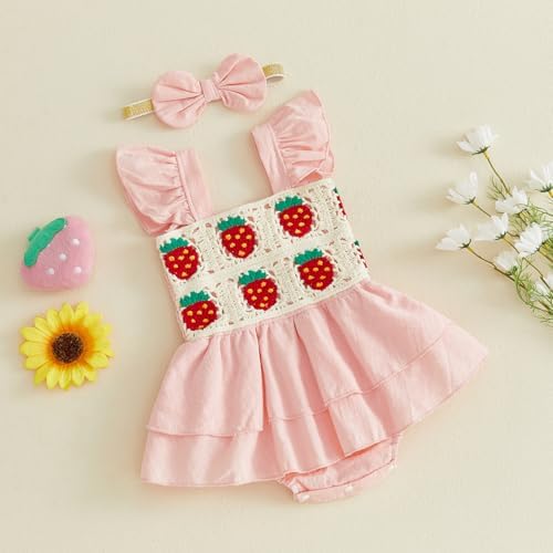 Newborn Baby Girls Summer Clothes Ruffle Sleeveless Pleated Smocked Bubble - Image 5