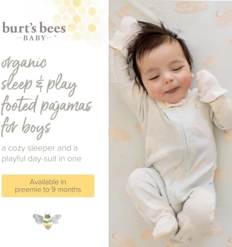 Burt's Bees Baby Girls' Organic Cotton, Sleep and Play Footed Pajamas | Easy - Image 4
