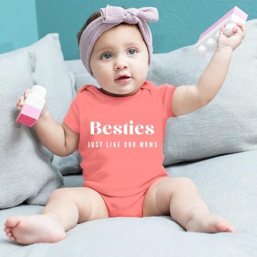 Besties Just Like Our Moms Baby Bodysuit Best Friend Baby Bodysuit Mom Besties - Image 2