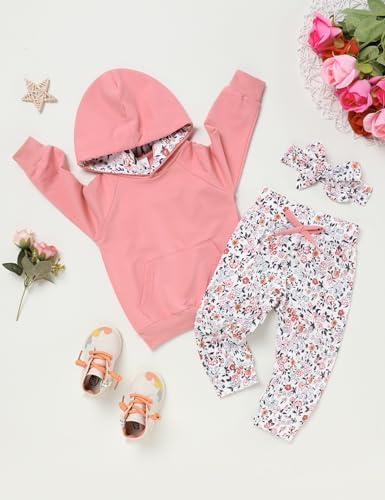 oklady Baby Girl Clothes, Hoodie Tops Floral Pant - Image 2