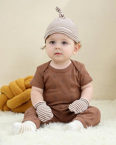 Baby Hats Mittens and Socks Set Soft Cotton Newborn Hat Glove - Image 3