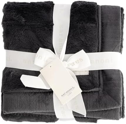 Saranoni Security Blanket Soft Infant Baby Blanket Charcoal Mini 15x20 | Luxury by SaranoniLuxuryBlankets