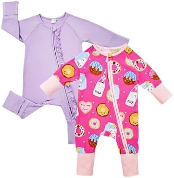 Bow Dream Bamboo Pajamas for Baby, Rayon Sleeper Romper Jumpsuit Outfit | 93% by BowDream