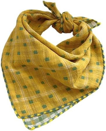 Double Layers Two Tones Dog Cotton Bandana Bibs Scarf DCB02 Y&G by Pemilosci