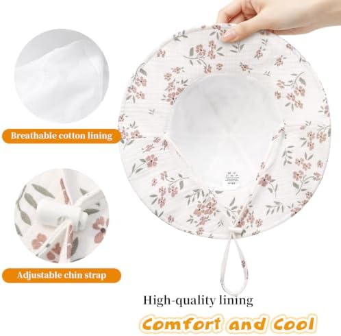 Baby Sun Hat Infant Toddler Girl Kids Sun Protection Beach Bucket Hats - Image 6