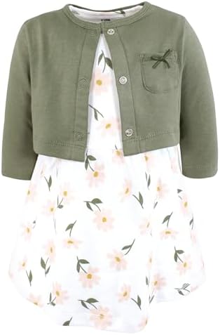 Hudson Baby Infant and Toddler Girls Cotton Dress and Cardigan Set by HudsonBaby
