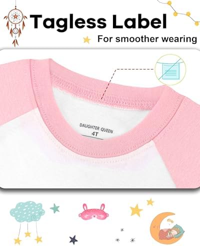 DAUGHTER QUEEN Girls Summer Pajamas Set 4 Pieces 100% Cotton Sleepwear Size 18 - Image 3