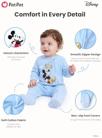 Disney Baby Boys Zip One-Piece Non-Slip Footie Romper - Image 6