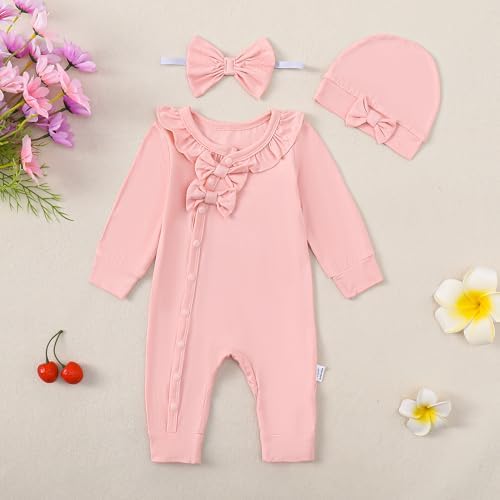 Mikrdoo Newborn Baby Girl Clothes Long Sleeve Romper - Image 4