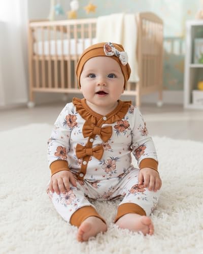 Mikrdoo Newborn Baby Girl Clothes Long Sleeve Romper - Image 2