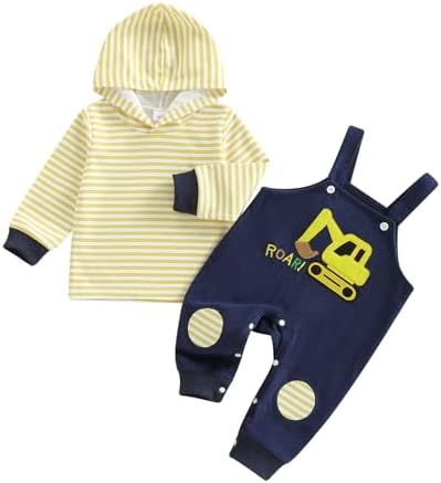 Infant Baby Boy Fall Winter Clothes Outfit Hooded Long Sweatshirt Pant Set by LIOMENGZI