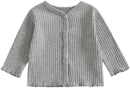 Kids Toddler Girls Lightweight V Neck Cardigan Sweater Long Sleeve Button Down by Dewadbow