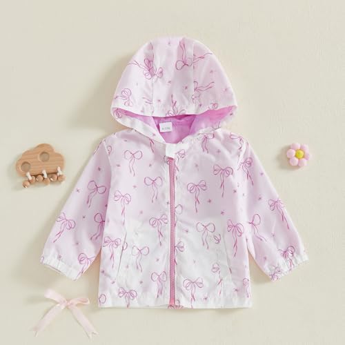 Toddler Girl Windbreaker Jacket Strawberry Baby Girls Hooded Fall Jackets Long - Image 4