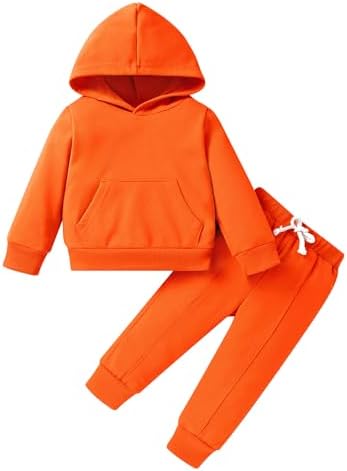 YOUNGER TREE Baby Clothes for Girls Boy Solid Color Hoodie and Sweatpants by YOUNGERTREE