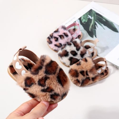 Baby Shoes Pink Leopard Baby Girl Slippers Non-Slip Soft Sole Toddler First - Image 2