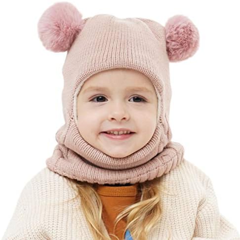 Baby Winter Hat Scarf Set, Unisex Infant Toddler Kids Hat Scarf by GZMM