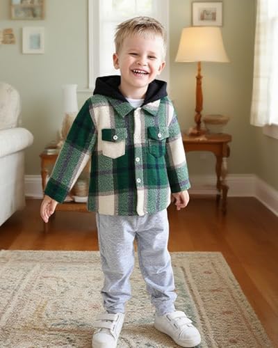 Toddler Baby Boy Long Sleeve Shirt Flannel Buffalo Plaid Shirts Button Down - Image 3