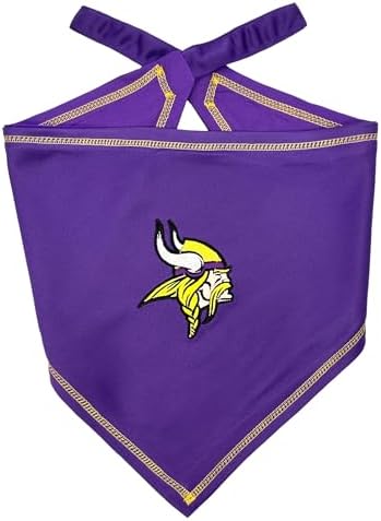 Pets First NFL Minnesota Vikings TIE Bandana, Size Large/X-Large. Dog Bandana by PETSFIRST