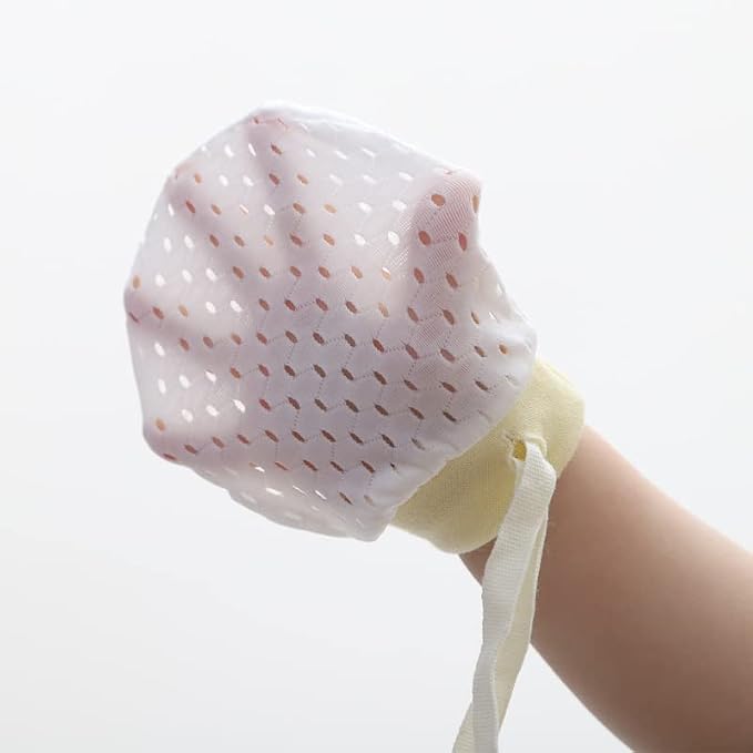 Cute Boys Girls Cotton No Scratch Gloves Drawstring Adjustable Mittens - Image 4