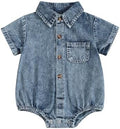 Baby Girl Denim Outfit Button Romper Jean Jumpsuit Shorts Overalls Toddler by Emmababy