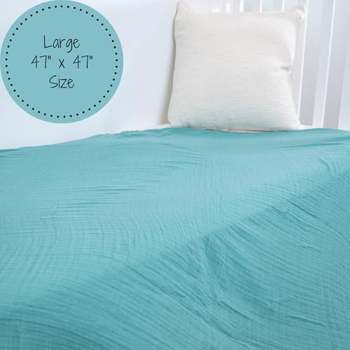 LollyBanks Baby Swaddle Blankets 2 Pack, 100% Cotton Muslin Blankets 47 x 47 - Image 5